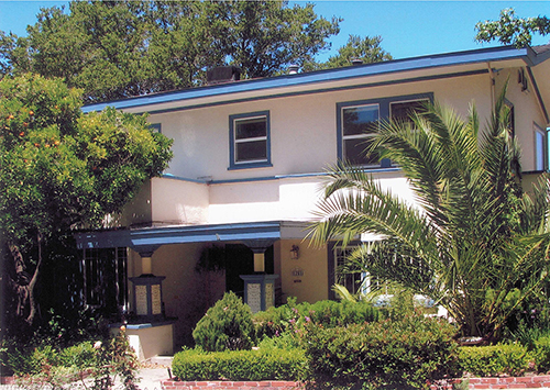 A 1916 home with a Art Nouveau porch pillars and a Craftsman interior.